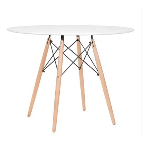 Mesa de Jantar Redonda Eames Eiffel 80cm branca