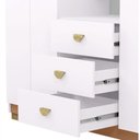 Ver imagem 6 de Guarda Roupa Roupeiro Capelinha Aurora 4 Portas 3 Gavetas c/ Espelho Oval Branco Camarim Vila Rica