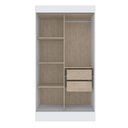 Ver imagem 3 de Guarda-roupa Solteiro Lyon 2 Portas 2 Gavetas com Espelho Branco - Doripel Móveis
