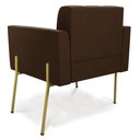 Ver imagem 4 de Poltrona Pé de Ferro Dourado para Sala Kit 2 Elisa Suede Marrom D03 - D'Rossi