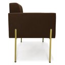 Ver imagem 3 de Poltrona Pé de Ferro Dourado para Sala Kit 2 Elisa Suede Marrom D03 - D'Rossi