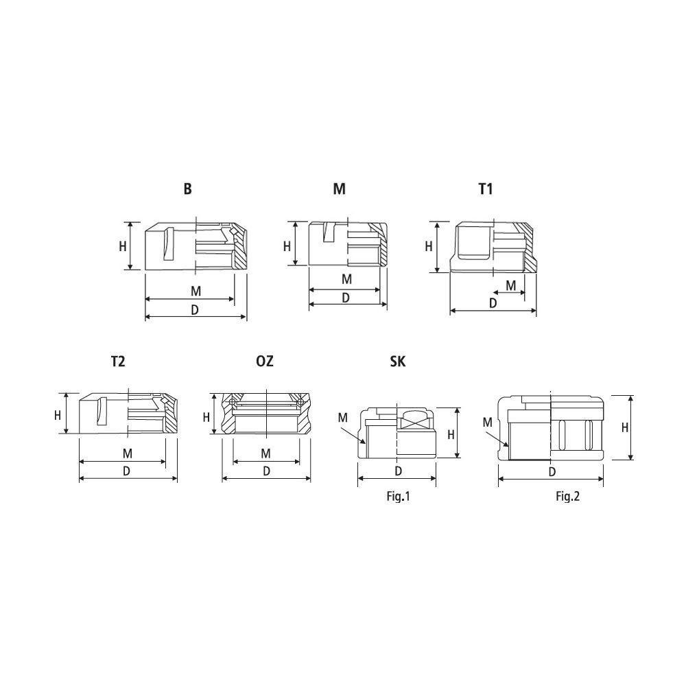 Porca para Pinça Er11-m - Tipo Castelo - M13x0.75 - 4