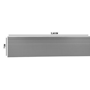 Kit com 3 Barras Rodapé de Pvc 7cm X 15mm X 2,40m Master Bariri 7,2m