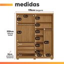 Ver imagem 2 de Guarda Roupa Colorado 175cm com Espelho 2 Portas Freijó Off White Moval