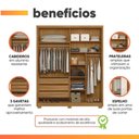 Ver imagem 3 de Guarda Roupa Colorado 175cm com Espelho 2 Portas Freijó Off White Moval