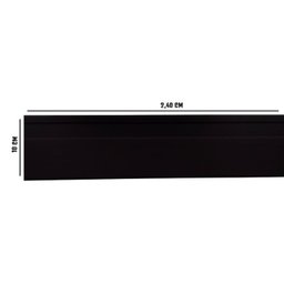 Kit com 5 Barras Rodapé de Pvc 10cm X 15mm X 2,40m Master Bariri 12m - 3