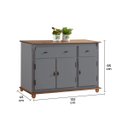 Ver imagem 5 de Balcão Buffet 3 Portas e 2 Gavetas 50631 Linz Móveis - Cinza/imbuia Glazer