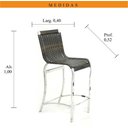 Ver imagem 2 de Kit 5 Banquetas Haiti - Cadeira Alta - Alumínio + Fibra Junco Sintético
