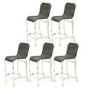 Ver imagem 1 de Kit 5 Banquetas Haiti - Cadeira Alta - Alumínio + Fibra Junco Sintético