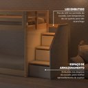 Ver imagem 6 de Beliche Infantil Montessoriana com Escada Lateral com LED New Garden Casatema MadeiraOriginals Marrom/Branco