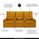 Ver imagem 4 de Poltrona Reclinável para Cinema Parma 3 Lugares Baú Usb Pu Whisky Fh1 - D'Rossi