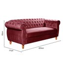 Ver imagem 4 de Sofá Nobreza 3 Lugares Cor:suede Bordô 110