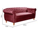Ver imagem 4 de Sofá Nobreza 3 Lugares Cor:suede Bordô 110