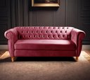 Ver imagem 2 de Sofá Nobreza 3 Lugares Cor:suede Bordô 110
