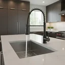 Ver imagem 5 de Torneira Gourmet Monocomando Cozinha Mesa Duplo Jato Flexível Aço Escovado Me17b