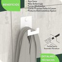 Ver imagem 3 de Gancho de Parede Toalha Cabide Banheiro Branco ELG