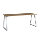 Ver imagem 4 de Mesa Escrivaninha Home Office Concept 160cm Industrial Artesano Nogal e Branco Marrom
