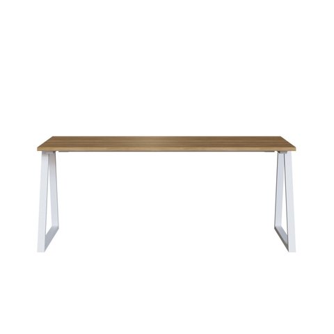 Mesa Escrivaninha Home Office Concept 160cm Industrial Artesano Nogal e Branco Marrom