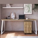 Ver imagem 2 de Mesa Escrivaninha Home Office Concept 160cm Industrial Artesano Nogal e Branco Marrom