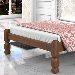 Cama Casal Madeira Maciça Palmo - Castanho - 4