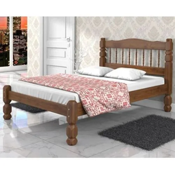 Cama Casal Madeira Maciça Palmo - Castanho - 2