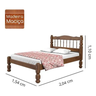 Cama Casal Madeira Maciça Palmo - Castanho - 3