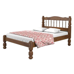 Cama Casal Madeira Maciça Palmo - Castanho - 1