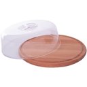 Ver imagem 4 de Queijeira de Madeira Redonda Porta Bolo Tampa Acrílico 22cm Essence Domama Eucalipto