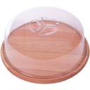 Ver imagem 1 de Queijeira de Madeira Redonda Porta Bolo Tampa Acrílico 22cm Essence Domama Eucalipto