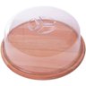 Queijeira de Madeira Redonda Porta Bolo Tampa Acrílico 22cm Essence Domama Eucalipto - 1