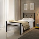 Ver imagem 3 de Cama Solteiro Josi Reforçada 100% Aço Estilo Industrial - Preto