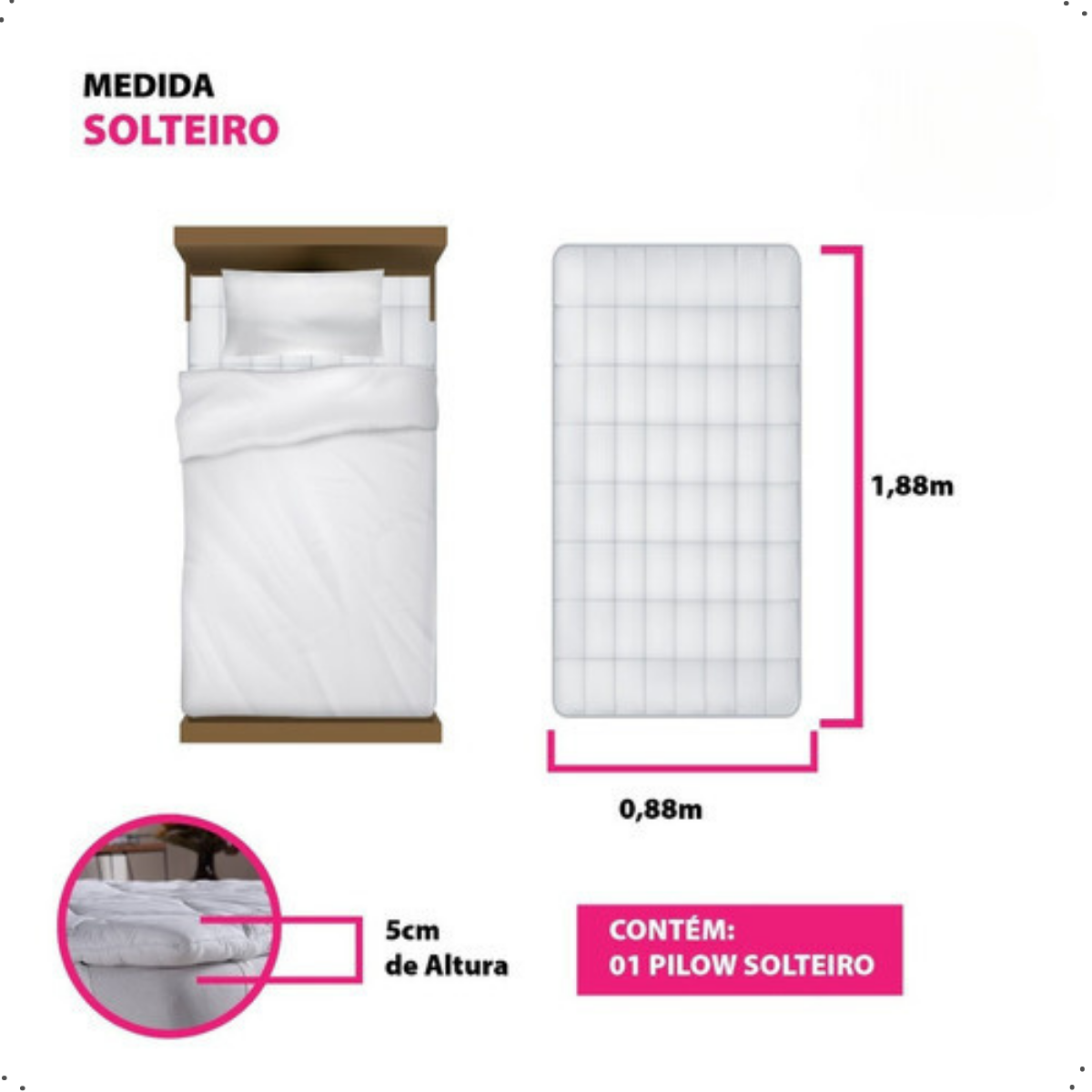 Pillow Top Protetor de Colchão Luxuosa Superficie de Sono Mais Macio Conforto - 3