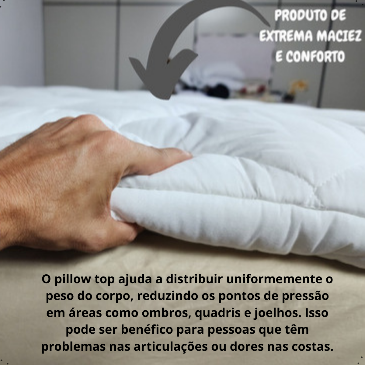 Pillow Top Protetor de Colchão Luxuosa Superficie de Sono Mais Macio Conforto - 2