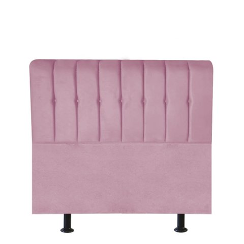 Cabeceira Estofada Kiara 100cm Solteiro Box Quarto Suede Rosa Bebê - Ahazzo Móveis