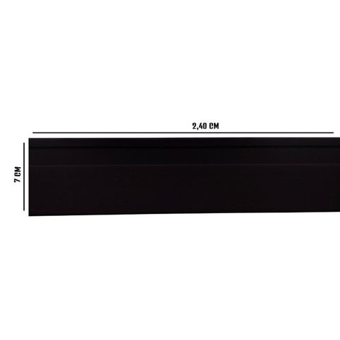 Kit com 10 Barras Rodapé PVC Liso 7cmX15mmX2,40m com 24m linear