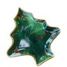 Travessa de Vidro Arvore de Natal Verde com Borda Dourada - 1