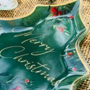 Ver imagem 3 de Travessa de Vidro Arvore de Natal Verde com Borda Dourada