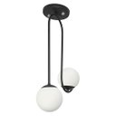 Ver imagem 3 de Luminária Lustre Aro Jabuticaba 2 Globos de Vidro Preto