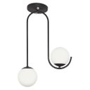 Ver imagem 1 de Luminária Lustre Aro Jabuticaba 2 Globos de Vidro Preto