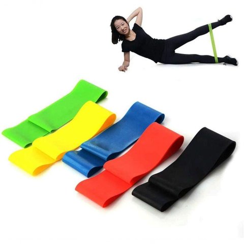 Kit 5 Faixas Elasticas Exercicios em Casa Mini Band Extensor Academia Kit 5 Faixas
