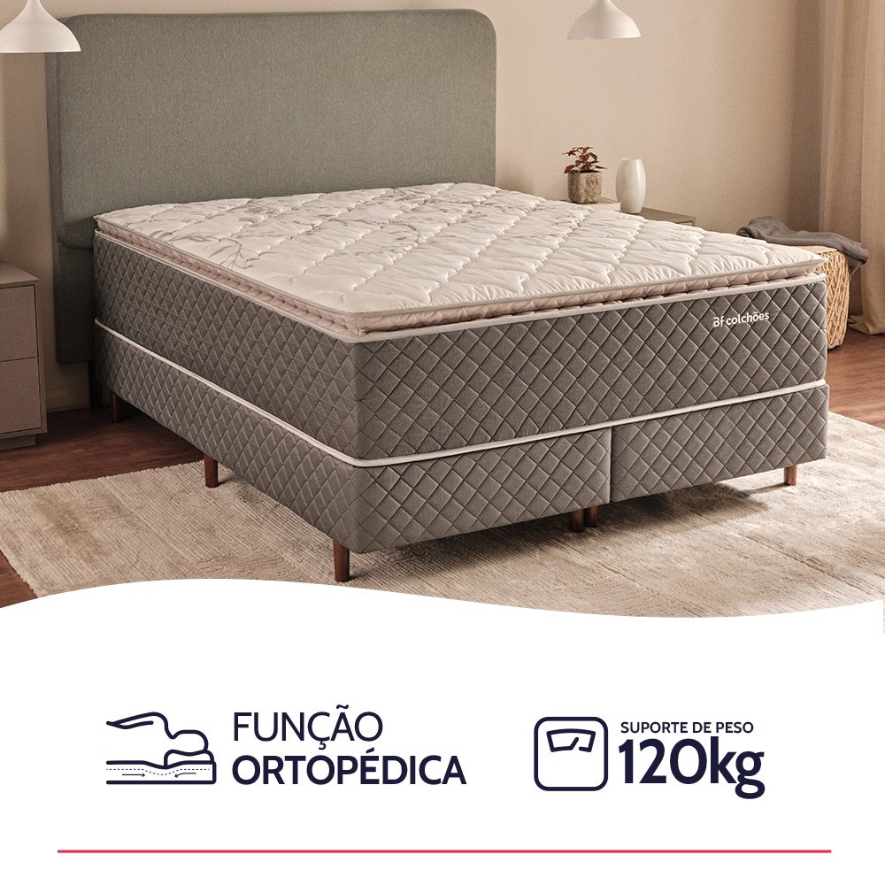 Colchão King Bf Colchoes Molas Ensacadas com Pillow Top Extra Conforto 193x203x38cm Bf - 2