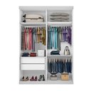Ver imagem 4 de Guarda Roupa Solteiro 2 Portas de Correr e 6 Espelhos Lila Minastex