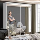 Ver imagem 2 de Guarda Roupa Solteiro 2 Portas de Correr e 6 Espelhos Lila Minastex