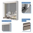 Ver imagem 7 de Guarda Roupa Solteiro 2 Portas de Correr e 6 Espelhos Lila Minastex