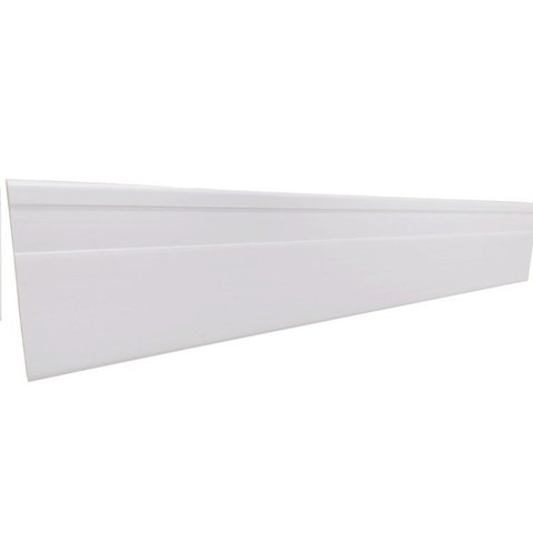 Kit com 20 Barras Rodapé PVC Liso 7CMX15MMX2,40m com 48m Linear Branco Bariri
