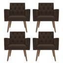 Ver imagem 1 de Kit 4 Poltronas Capitonê Confortáveis Loja Recepção Sala Marrom
