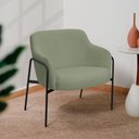 Ver imagem 2 de Kit 02 Poltronas Decorativas Jade Base Aço Preto Bouclé Verde - Nexta Casa