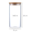 Ver imagem 4 de Kit 3 Potes Herméticos Vidro Tampa Bambu 20 X 10 Cm 1400ml