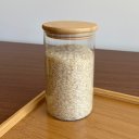 Ver imagem 2 de Kit 3 Potes Herméticos Vidro Tampa Bambu 20 X 10 Cm 1400ml