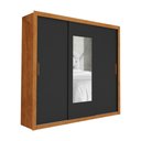 Ver imagem 2 de Guarda-Roupa Casal com Espelhos 3 Portas e 4 Gavetas 186cm Multimóveis CR35572 Madeirado/Preto